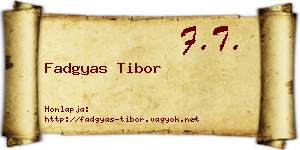 Fadgyas Tibor névjegykártya